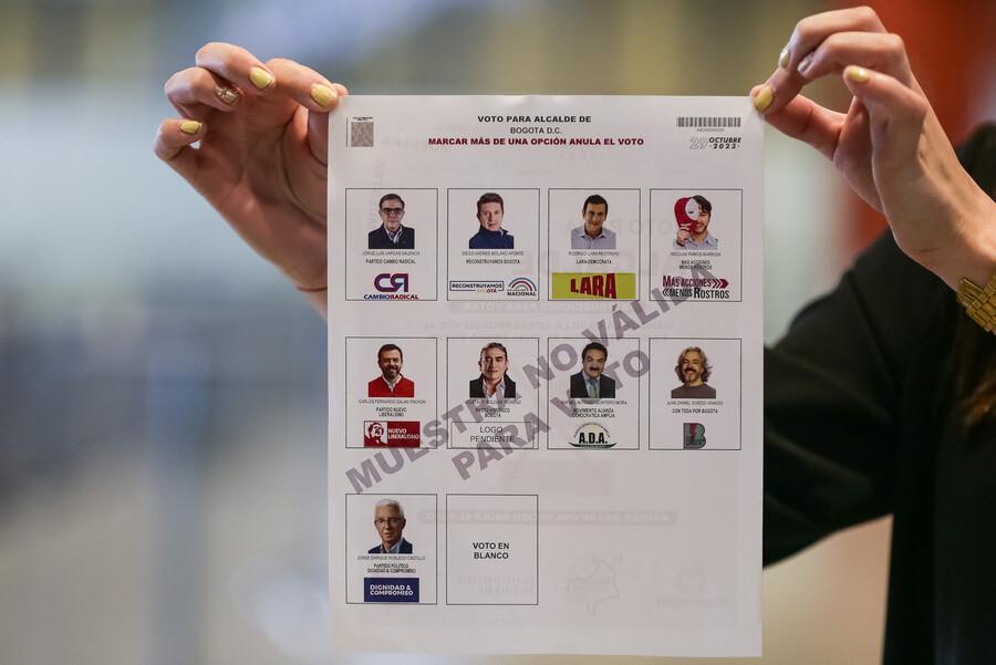 Tarjetón elecciones alcaldía de Bogotá / Registraduría Nacional 