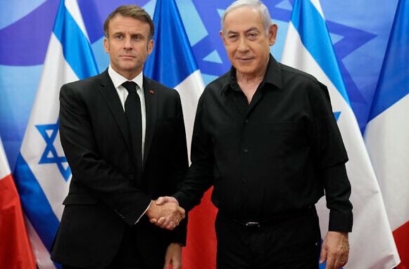 Emmanuel Macron y Benjamin Netanyahu 