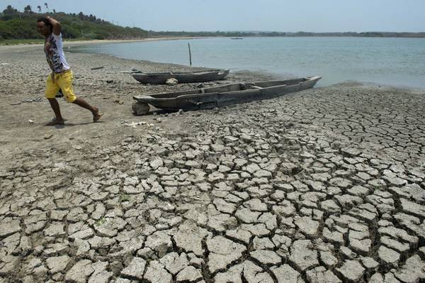 Sequía provocada por el fenómeno de El Niño generando grave afectación en el lago El Cisne, en Puerto Colombia, Atlántico / AFP 