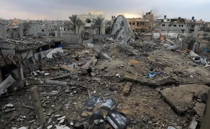 Escombros en la ciudad de Rafá, en el sur de la Franja de Gaza
