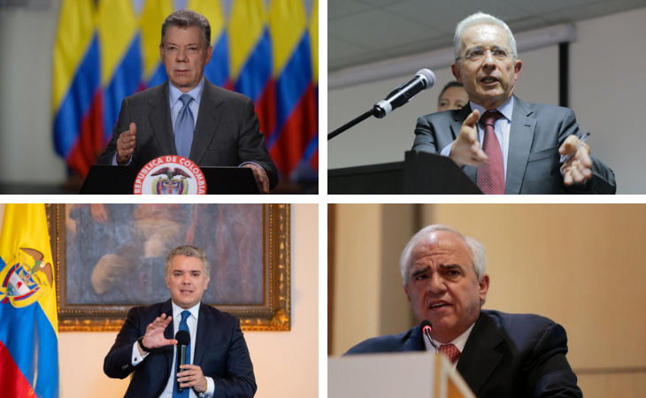 Santos, Uribe, Duque y Samper