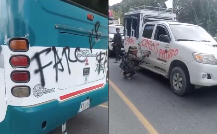 Disidencias  de las Farc vandalizaron vehículos