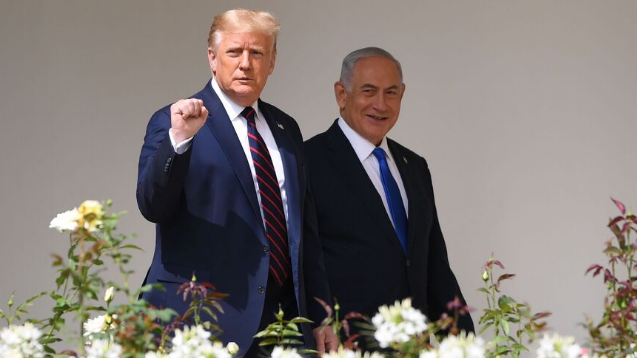 Trump y el primer ministro israelí, Netanyahu