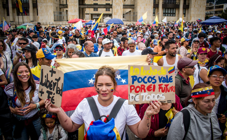Manifestaciones de opositores venezolanos en Bogotá