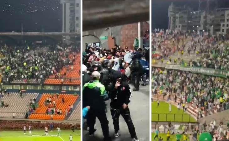 pelea entre hinchas de Nacional y Junior 