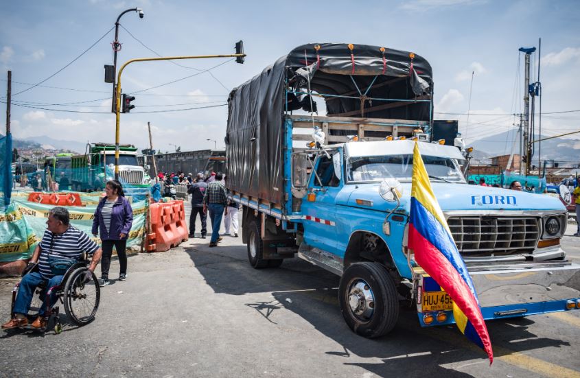 Paro camioneros en Colombia