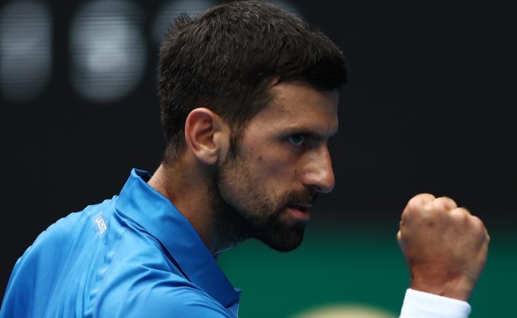 Novak Djokovic celebrando el triunfo 