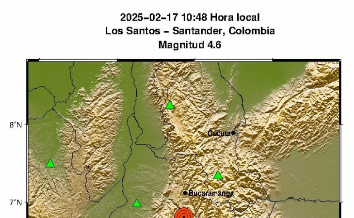 Temblor en la Mesa de Los Santos