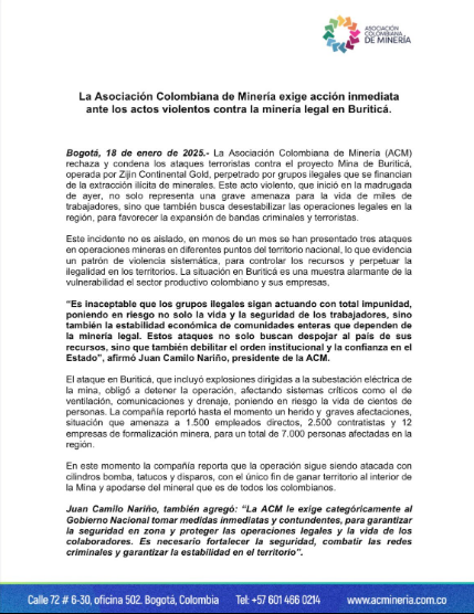 ACM exige acciones por parte del Gobierno