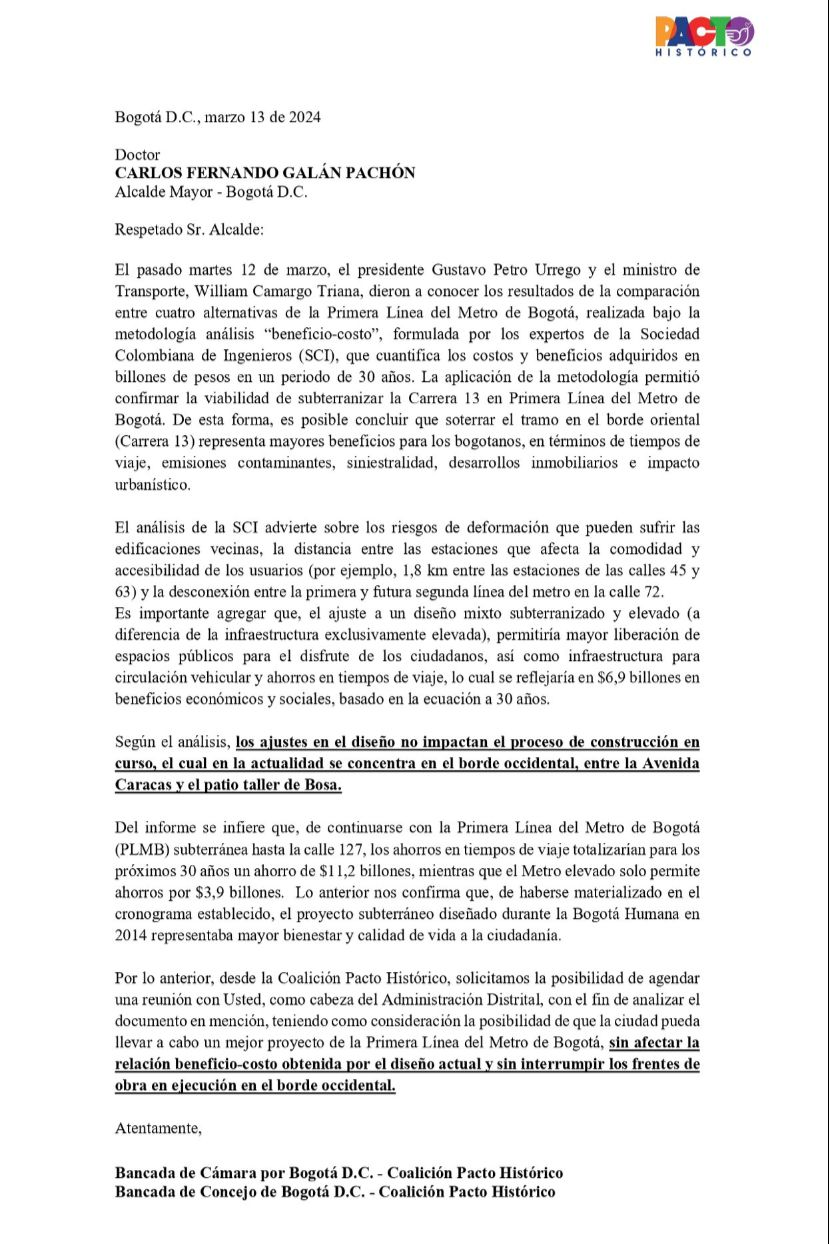 Comunicado Pacto Histórico