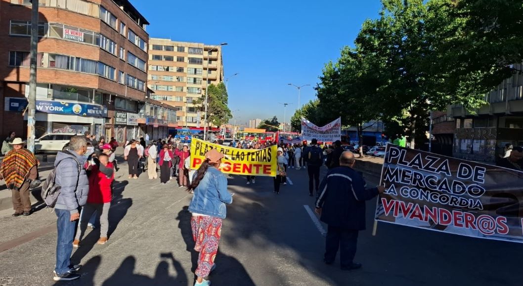 Manifestantes en Bogotá