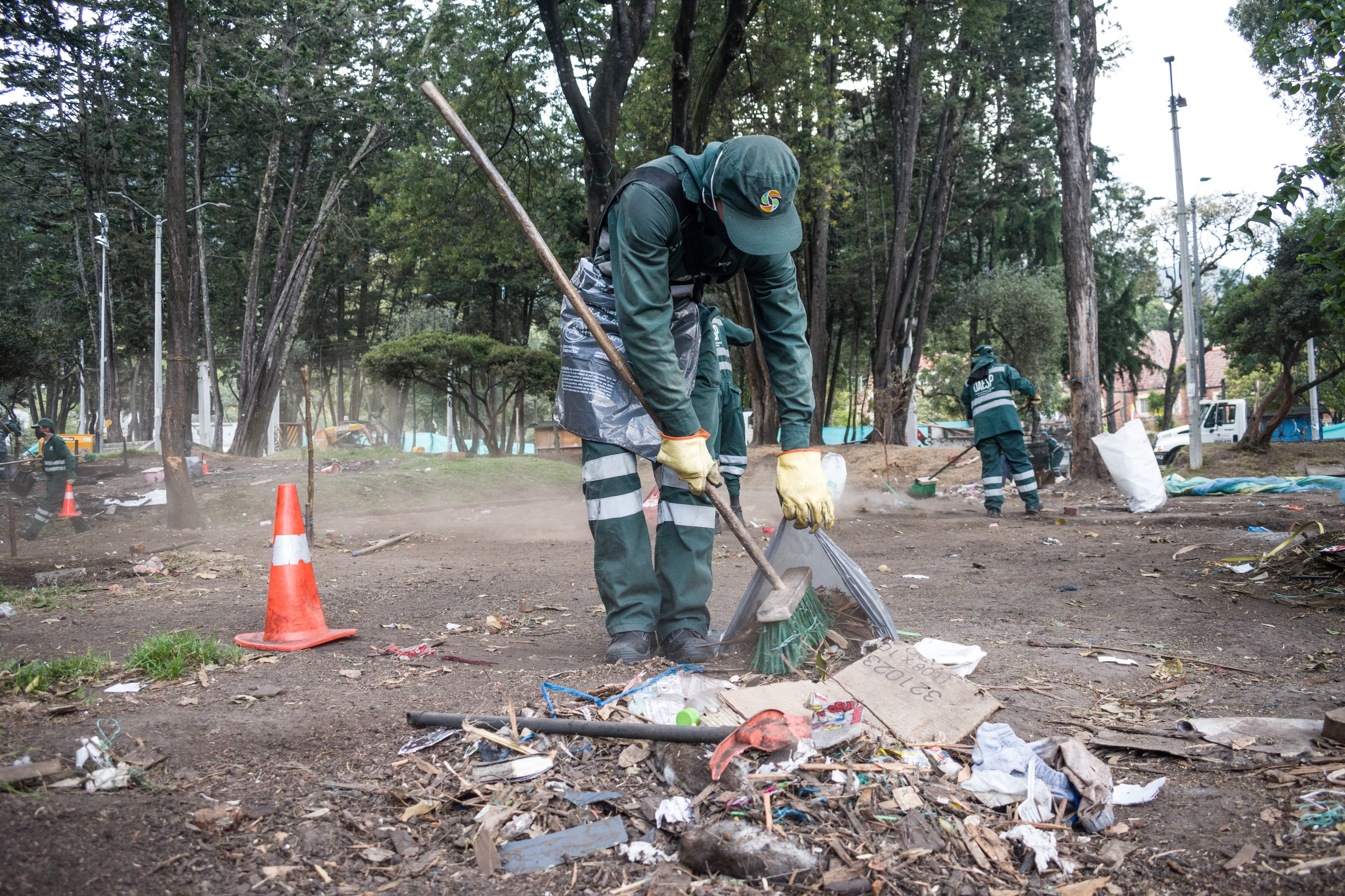 Recolección de basura en el Parque Nacional 