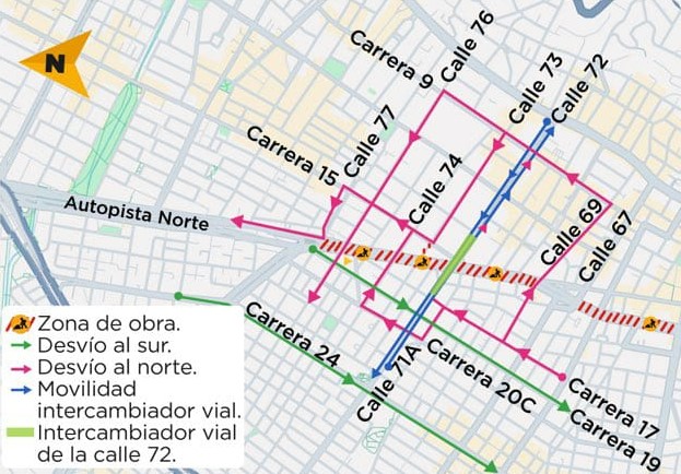 Mapa intercambiardor vial 